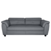 Leatherette 3 Seater Sofa (Dark Grey)