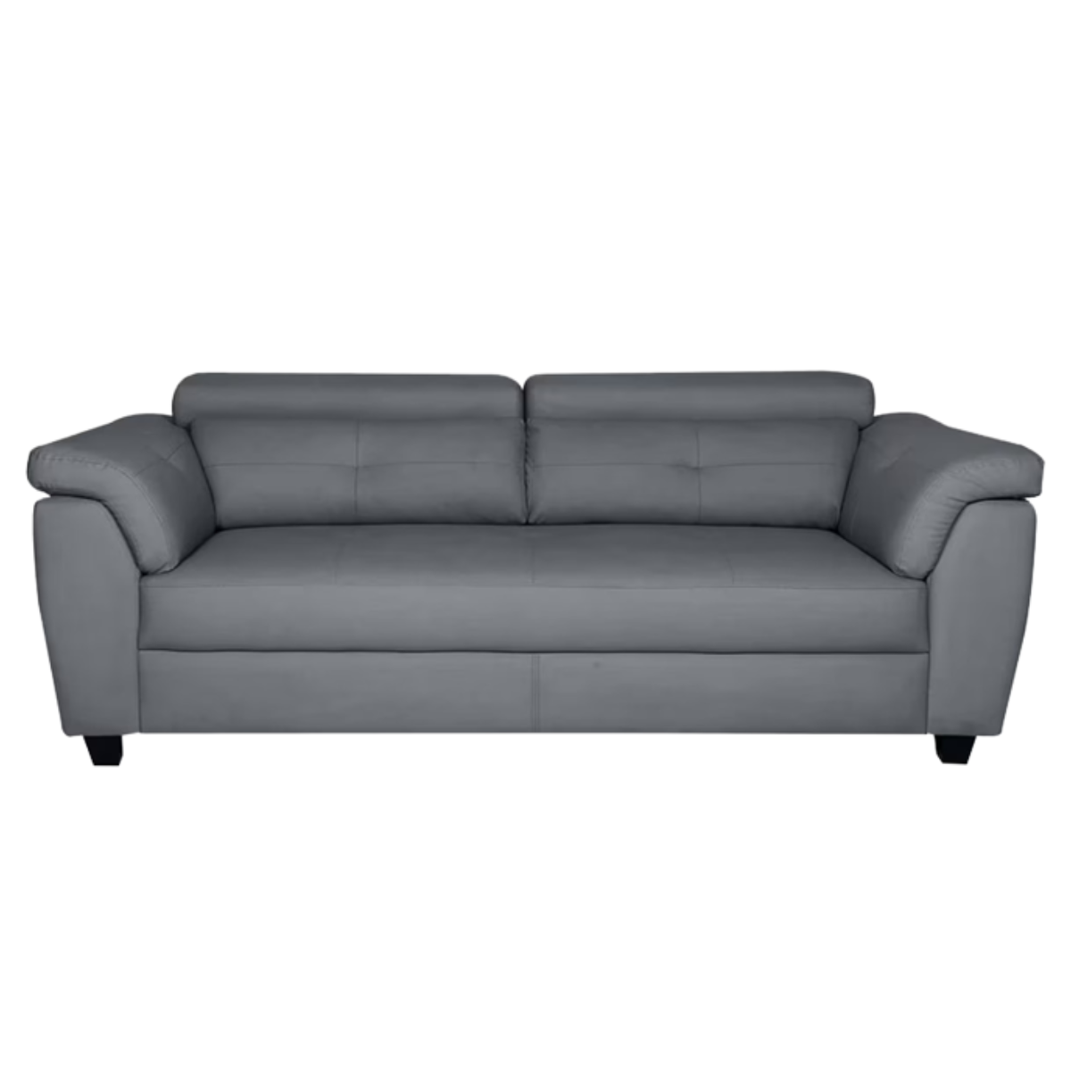 Leatherette 3 Seater Sofa (Dark Grey)